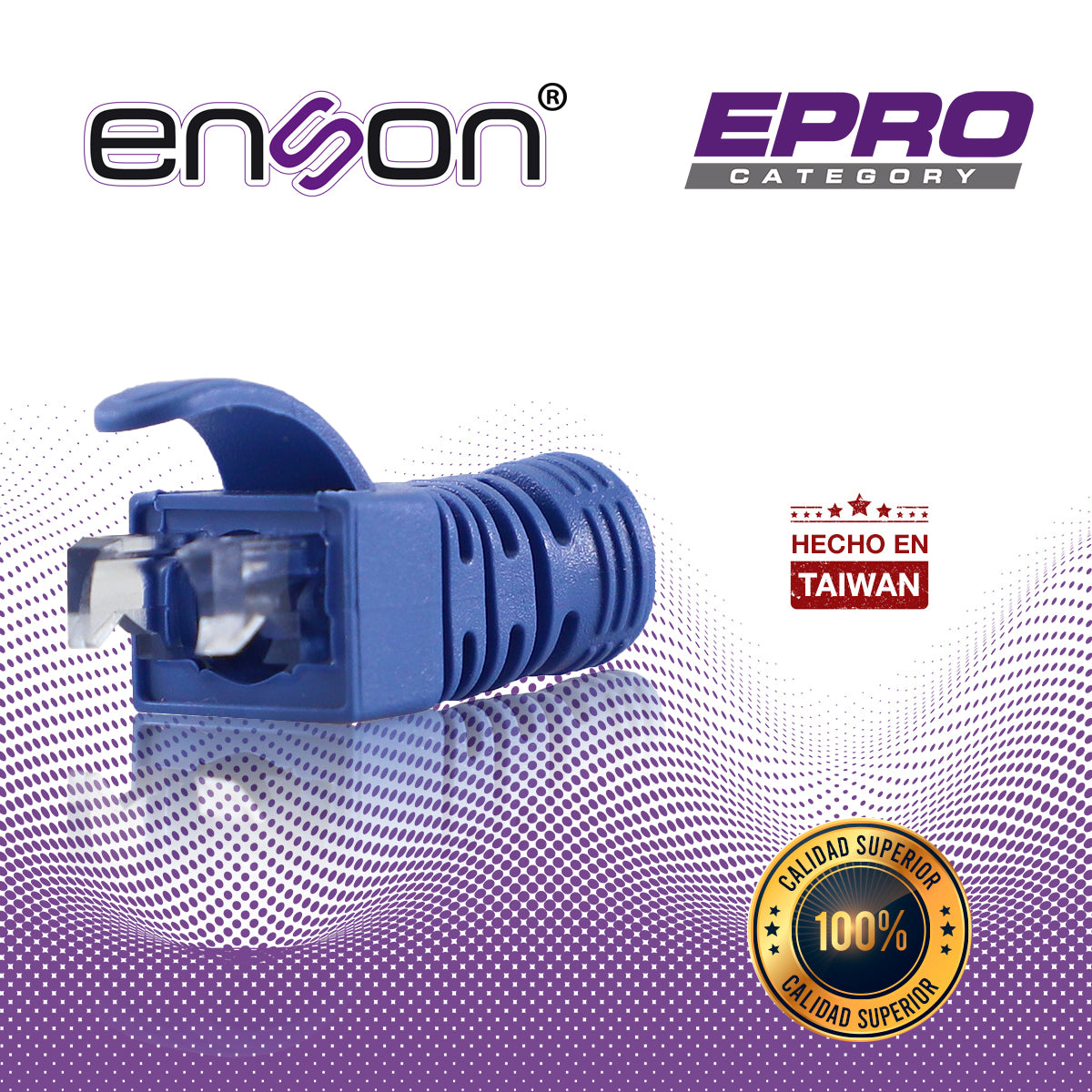 bota para cable utp enson epro-boot-bl color azul ideal para el terminado y cuidado del rematado compatible con cat5e/6/6a y con plugs enson epro-plug