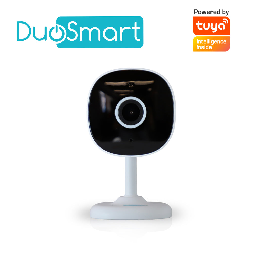 camara inteligente duosmart e11 wifi 2.4 ghz para interior de facil colocacion con audio bidireccional full hd 3mp compatible con app duosmart soporta memoria microsd de hasta 128 gb (no incluida)