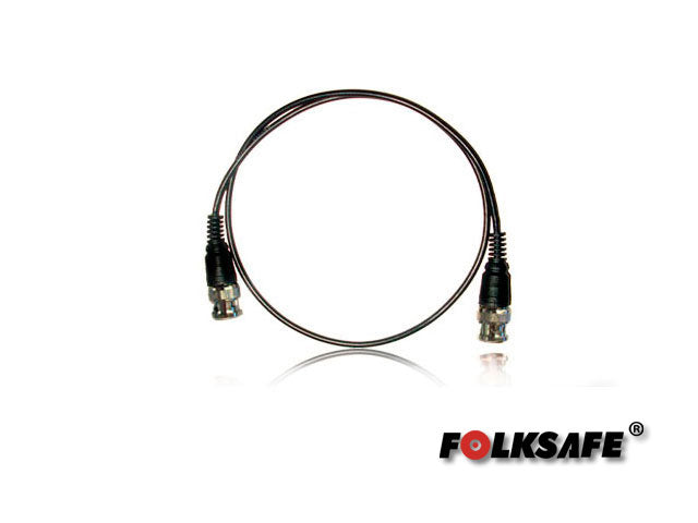 cable de video bnc60 folksafe coaxial delgado color negro compatible con tecnologias analogas y hd 60cm de largo con conectores bnc de macho a macho ideal para conectar dvr a camara