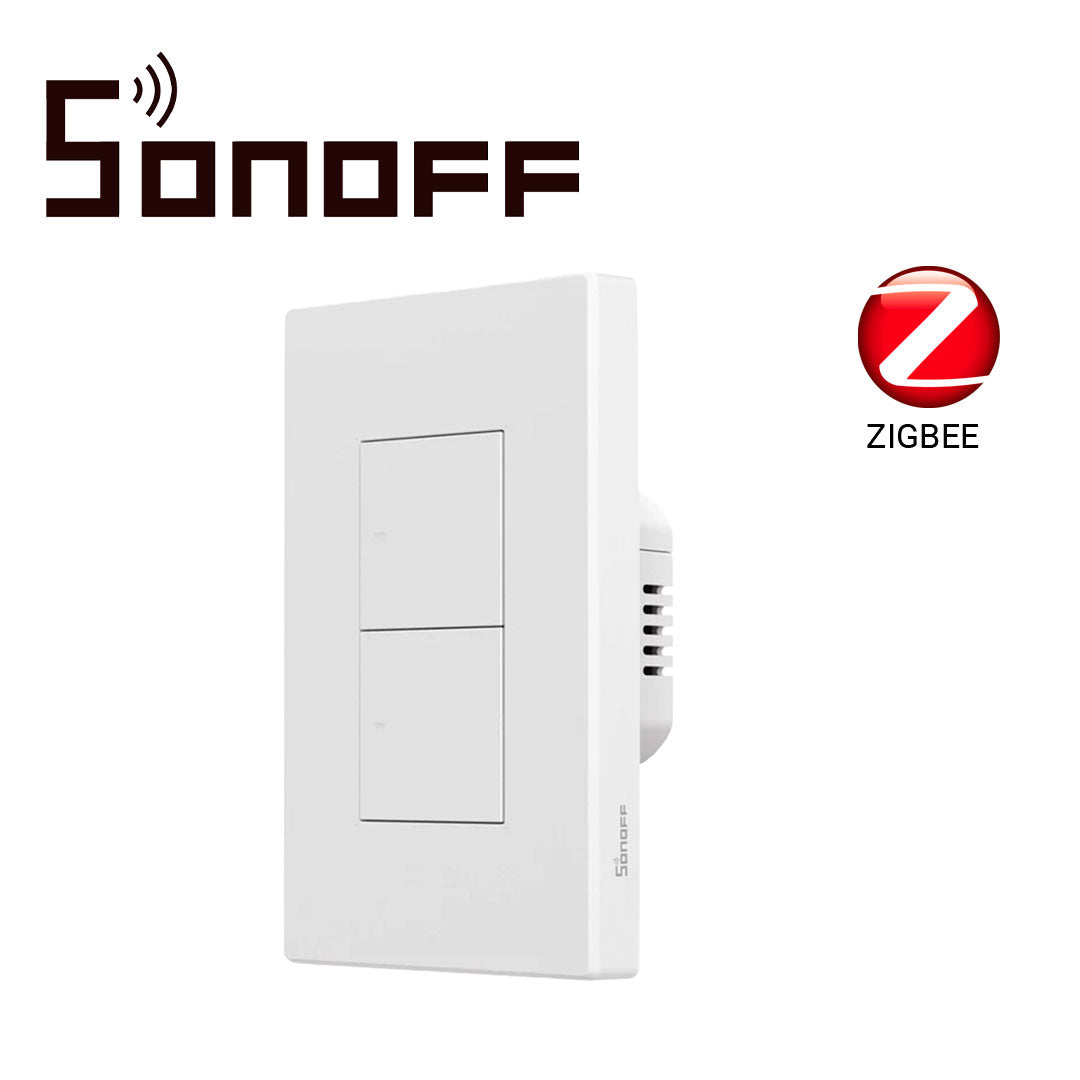 apagador de pared touch zigbee sonoff zbm5-2c-120w / zigbee 3.0 / 2 canales/ soluciones de smart home/ carga maxima total 10 amp / compatible con hub zigbee
