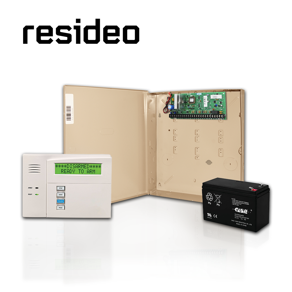 kit vista 48 con batería / vista-48la + 6160rfc + 712bnp / kit con panel de hasta 40 zonas teclado alfanumérico con receptor y batería 12v 7a