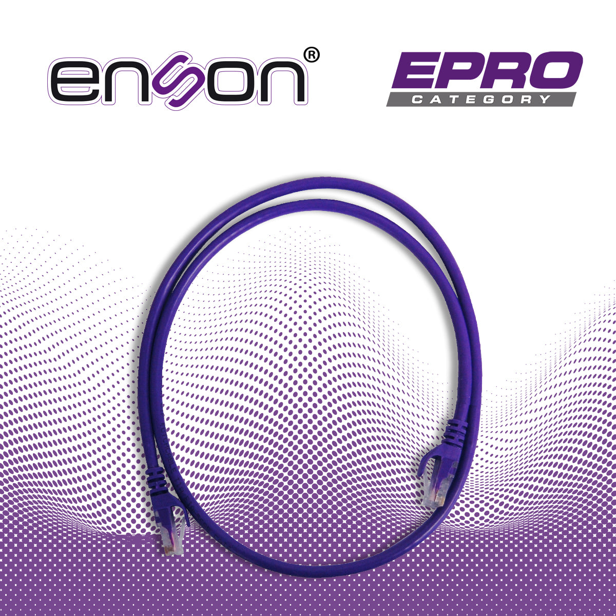 patchcord utp enson p6009p cat6 90cm morado serie epro 100-ii 100 por ciento cobre para mejor identificacion de soluciones en racks y gabinetes