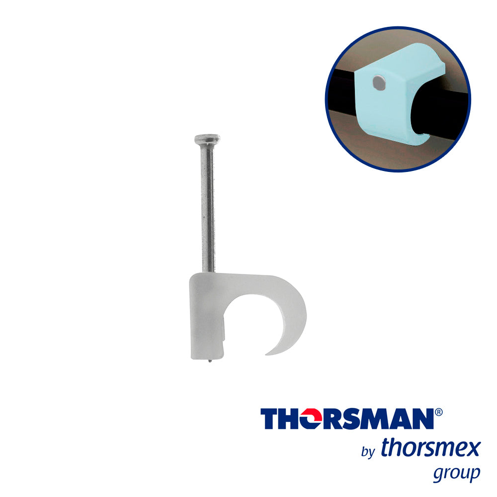 grapas sujethor thorsman 3103-00100 tc 7-10 caja /100pzas color natural ideal para cable utp y calibre 6 a 8 clavo galvanizado grapa de polietileno resistente al impacto corrosion y humedad