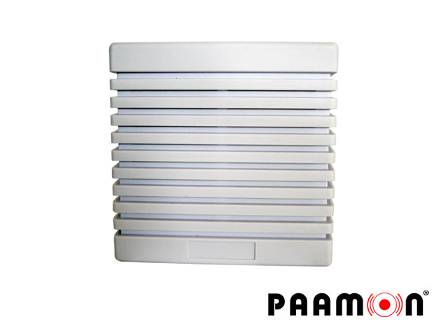 sirena 15watts paamon pam-i15w doble tono / alambrica / color blanco / material plastico/ uso en interior/ compatible con todos los sitemas de alarma
