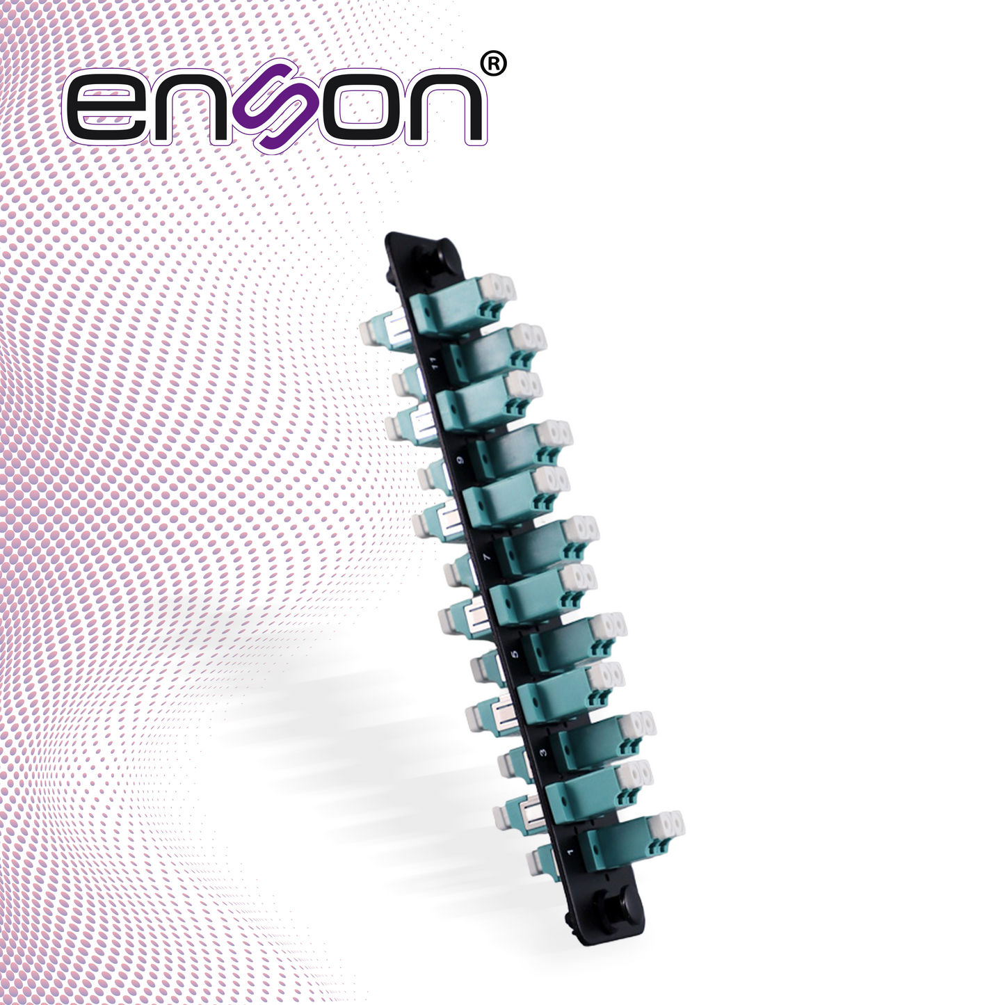 mini panel de fibra optica enson ens-pa12lcmm 12 conectores lc tipo multimodo om3