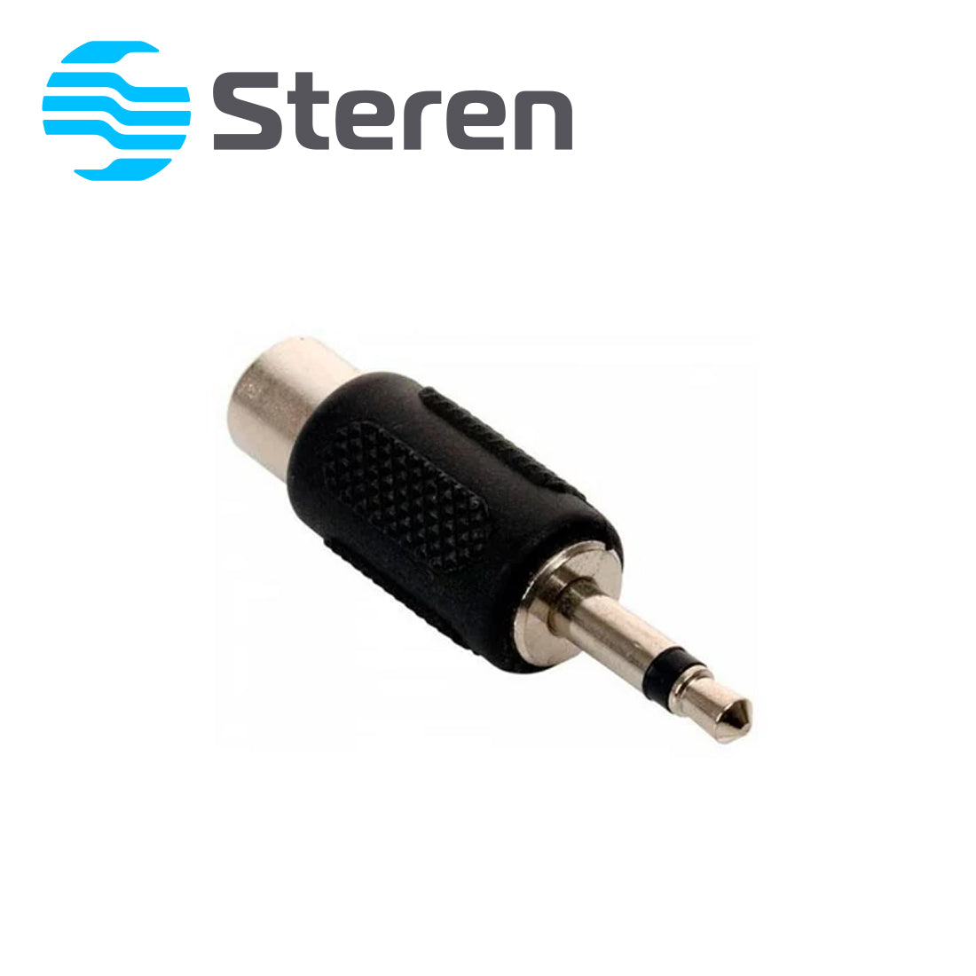 adaptador steren 251-122 hembra (jack) rca a conector macho (plug) de 35 mm mono.