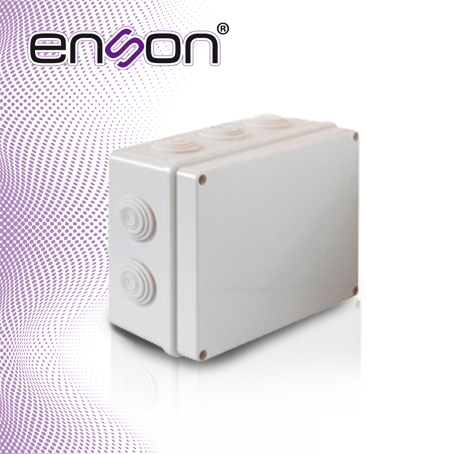 caja de plastico enson ens-pcb1419 140x190x70 mm con sello de goma grado de proteccion ip55 multiples conexiones a tuberia de 1 pulgada
