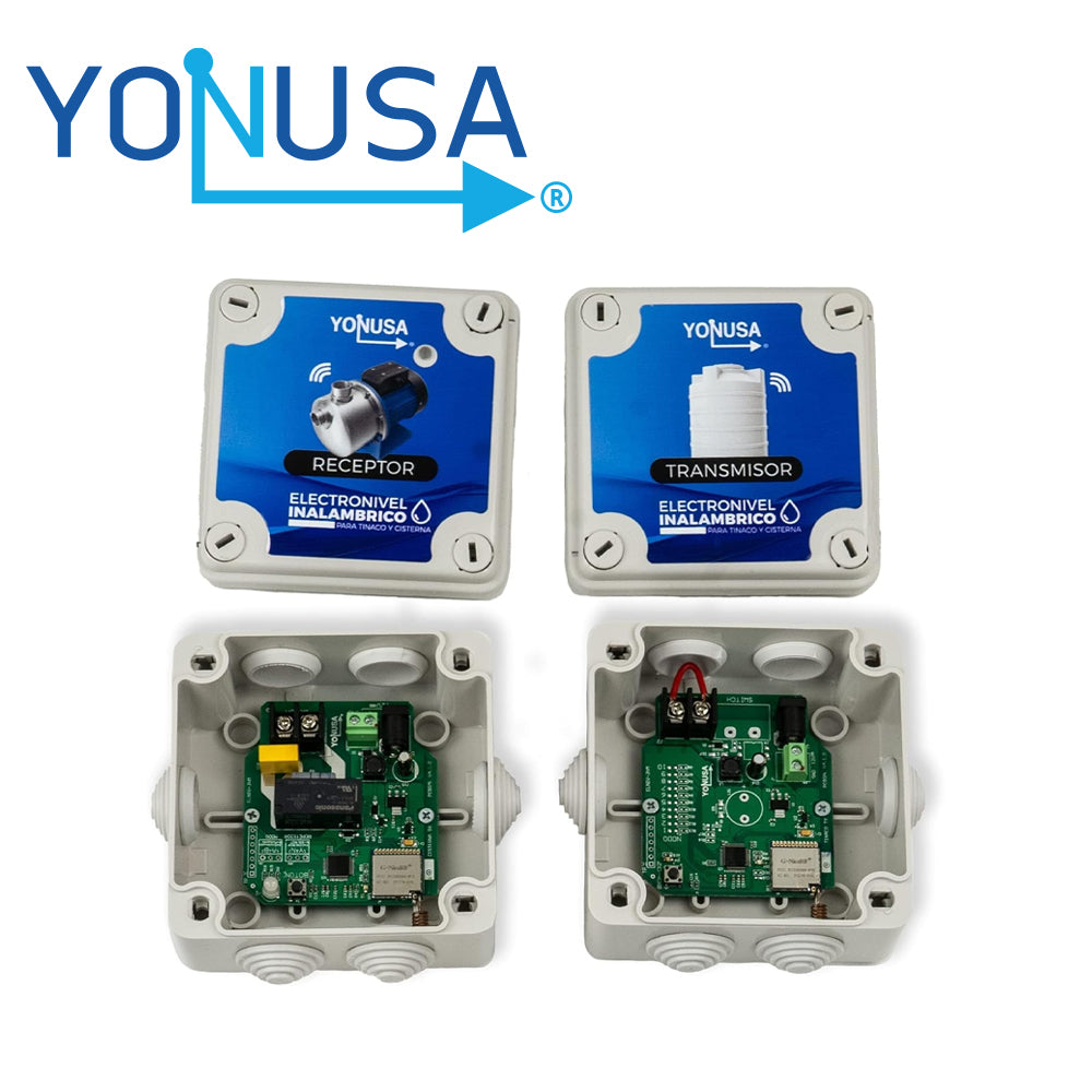 electronivel inalambrico / trasmision de hasta 1km / yonusa ?b09ht1652h / alimentacion in 127-220 vca out 12 vcd / frecuencia 915 mhz / potencia de transmision 20 dbm / ideal para bombas de hasta 1hp