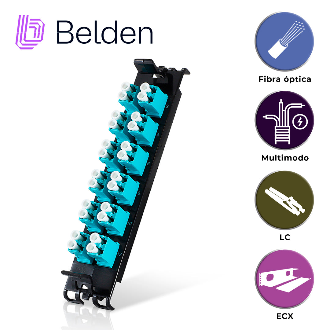 frame fx ecx multimodo belden ff3x12ld / om3 / aqua / lc duplex / 12 puertos