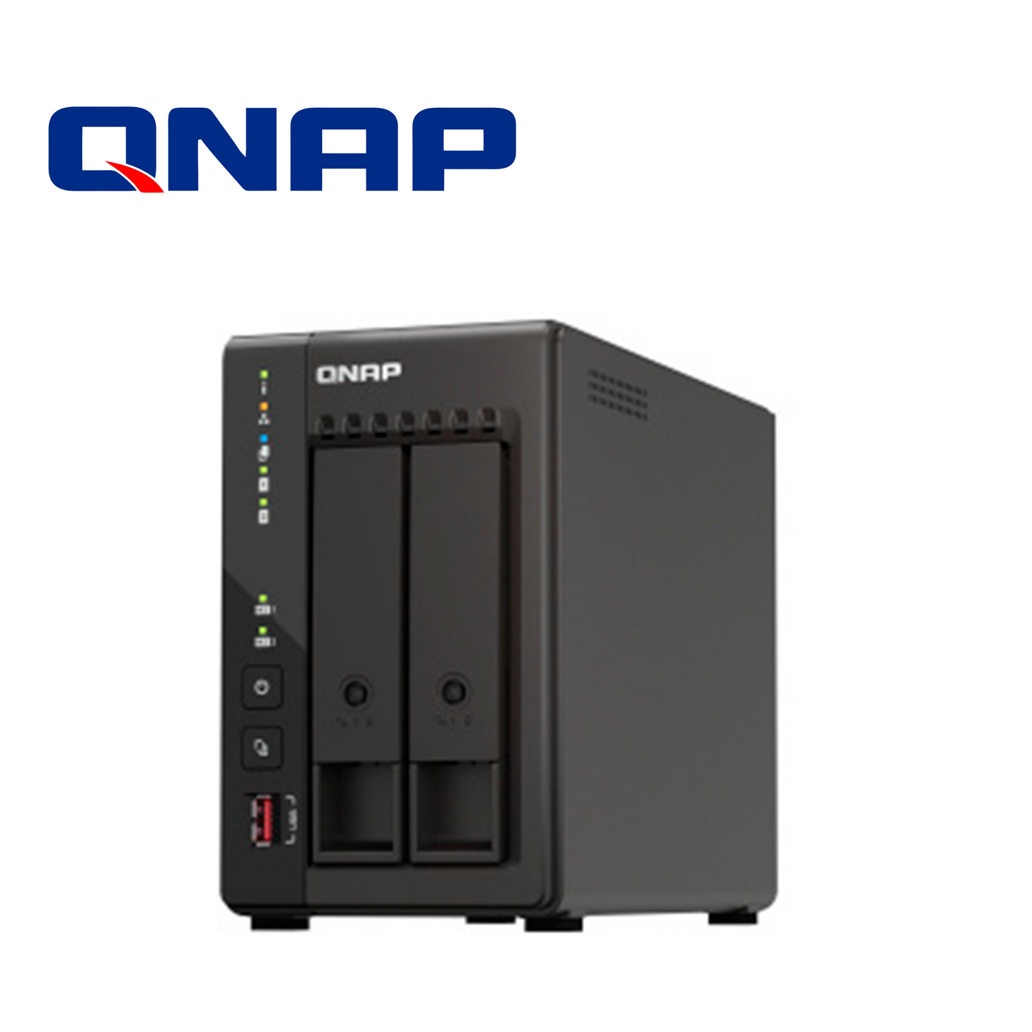 nas qnap ts-253e-8g-us / nas de escritorio alto rendimiento / intel celeron 4 nucleos j6412 / 8gb ram / 2 bahias / 2x 2.5gbe / hdmi 1.4b / 2x m.2 pcie gen3 / 2x usb 3.2 gen2 tipo a