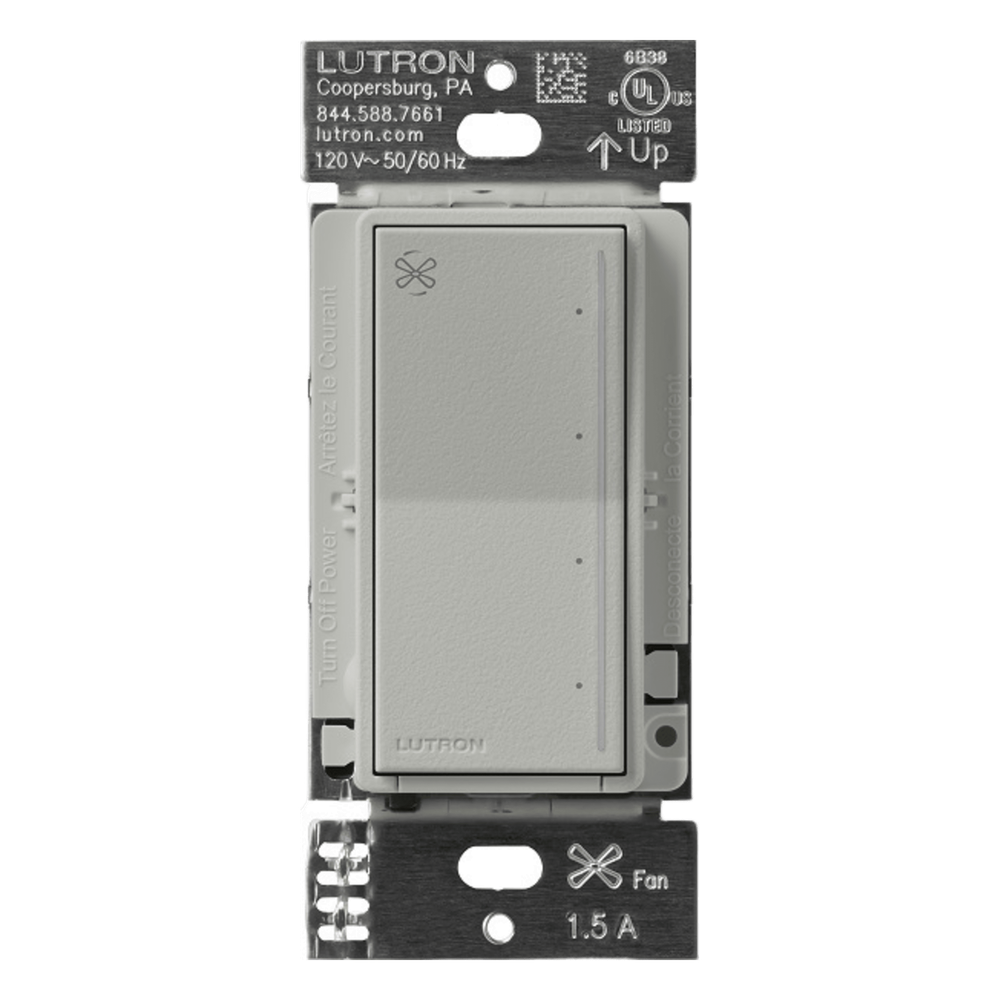 Control de ventilador de pared táctil de 4 velocidades para ventilador de techo tipo paleta, Pebble, RadioRA 3