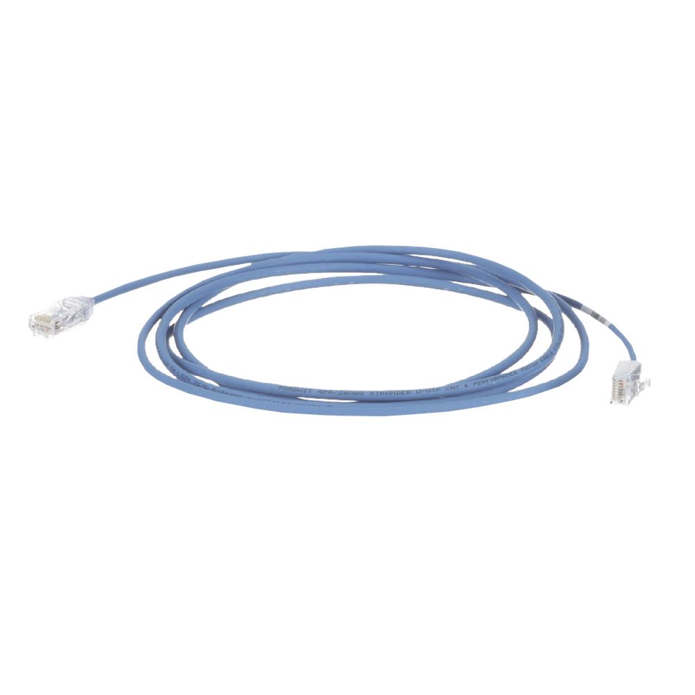 Cable de Parcheo TX6, UTP Cat6, Diámetro Reducido (28AWG), Color Azul, 39.62 Metros (130 Pies)