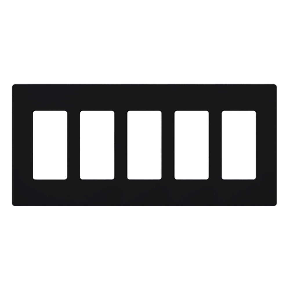 Placa de pared de 5 espacios para atenuadores e interruptores Lutron, línea Designer Satin Colors