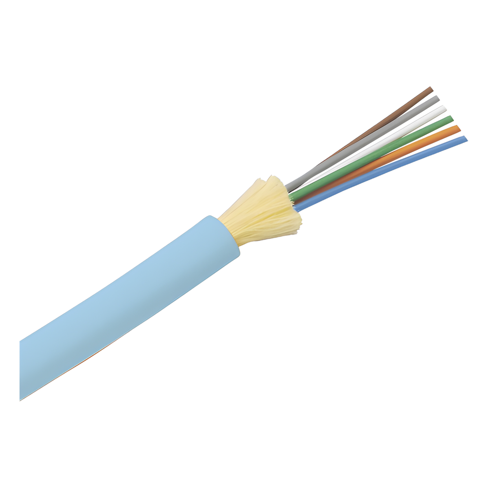 Cable de Fibra Óptica de 24 Hilos, Multimodo OM4 50/125 Optimizada, Interior, Tight Buffer 900um, No Conductiva (Dieléctrica), LSZH, Precio Por Metro