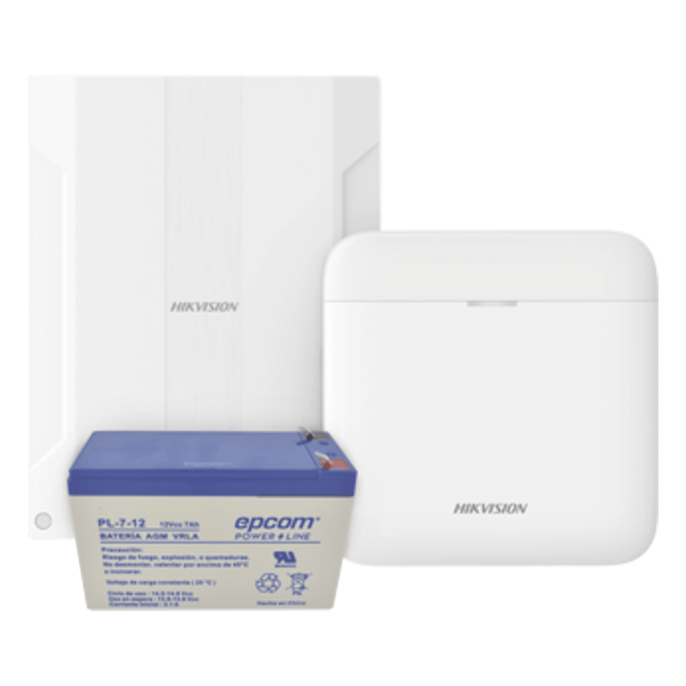 (AXPRO) KIT de alarma AX PRO conversión de zonas cableadas a inalámbricas / Incluye: 1 Hub IP, Wifi y 3G/4G con Batería de respaldo/ 1 Expansor de 16 zonas cableadas / 1 Batería de respaldo 12Vcc a 7 Amp/ Compatible con Hik-Co