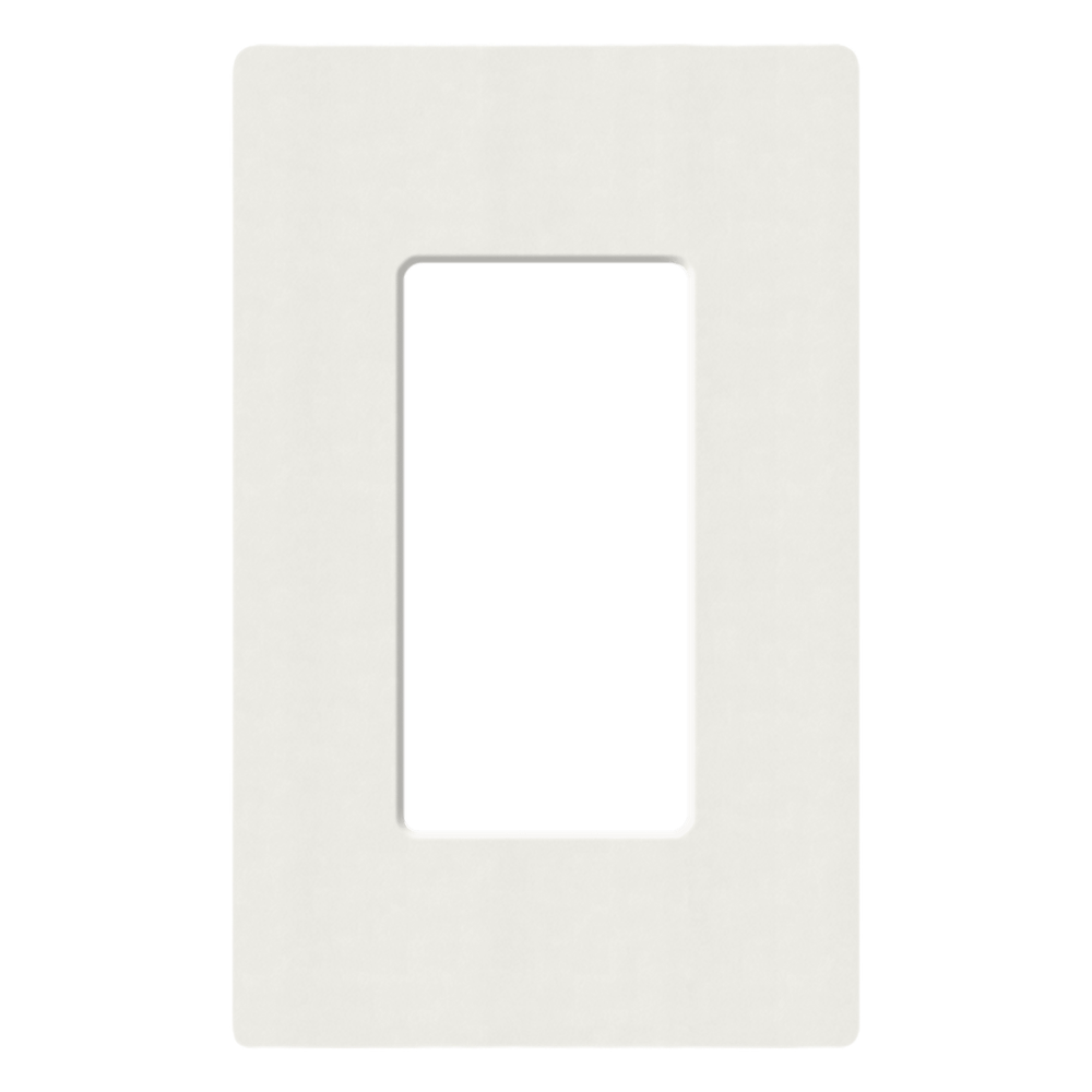 Placa de pared Claro de 1 espacio para dimmers y apagadores Lutron, acabado satín Architectural White