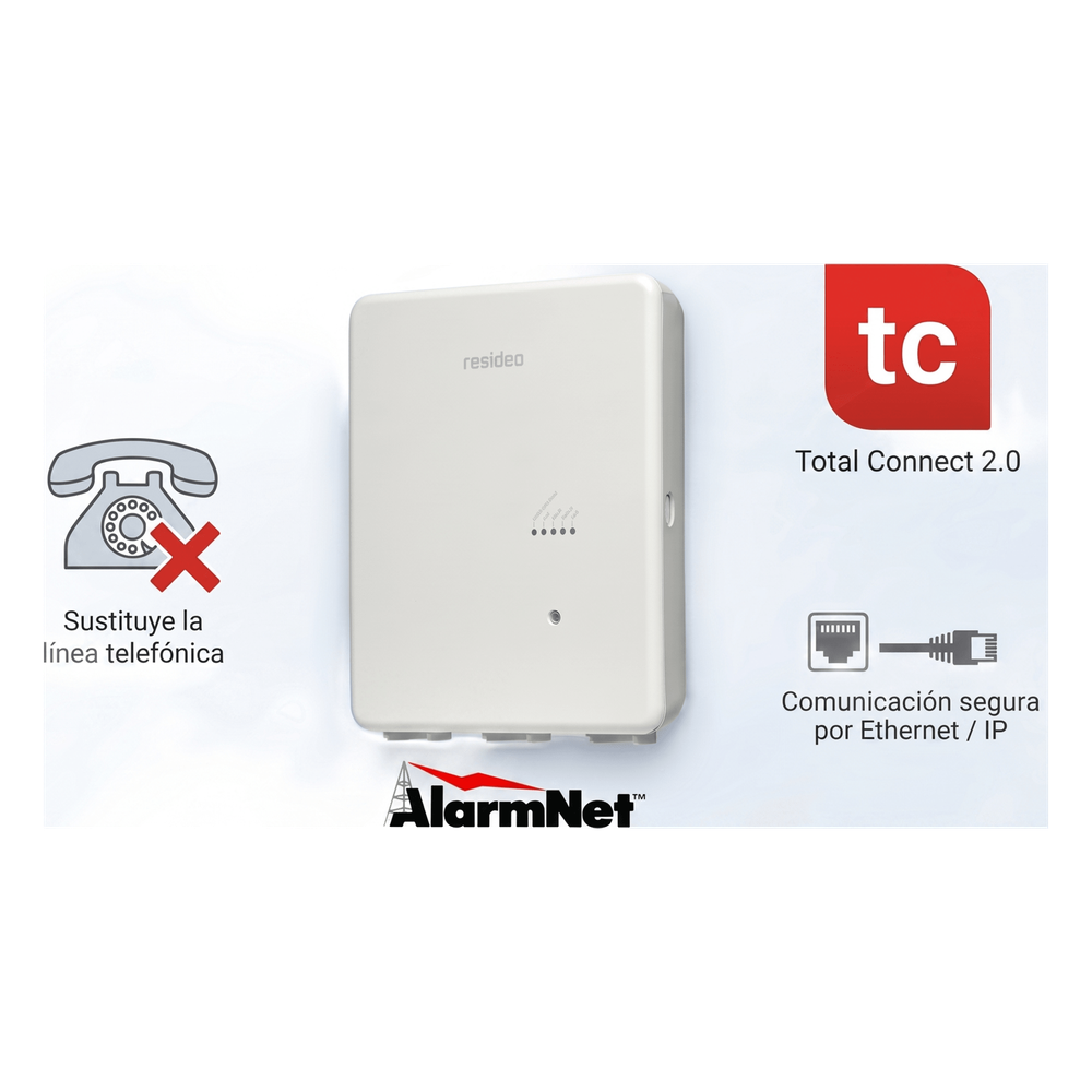 Comunicador de alarmas por Internet vía Ethernet o Wi-Fi opcional, compatible con paneles VISTA y sistemas DSC e Interlogix