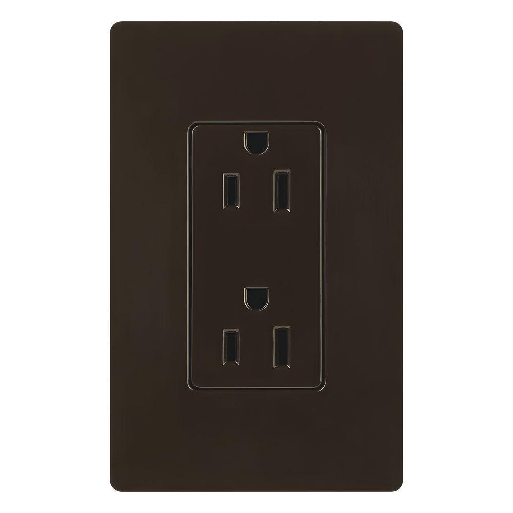 Tomacorriente dúplex de 15 A y 125 V color café, línea Claro para combinar con controles y placas Lutron de estilo Designer