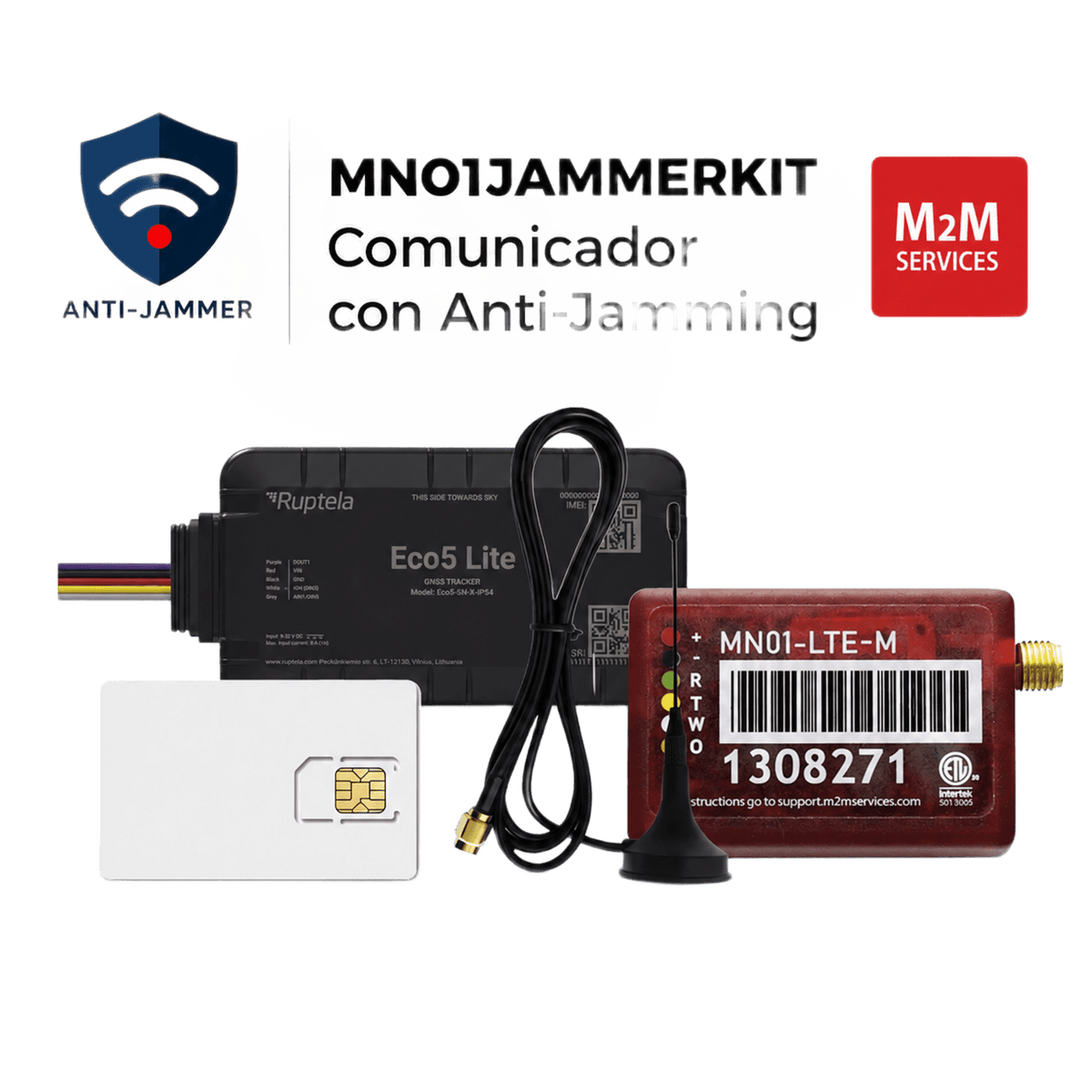 KIT comunicador MN01LTEM + ECO5LITE + SIM500MB2Y / Detección de JAMMER