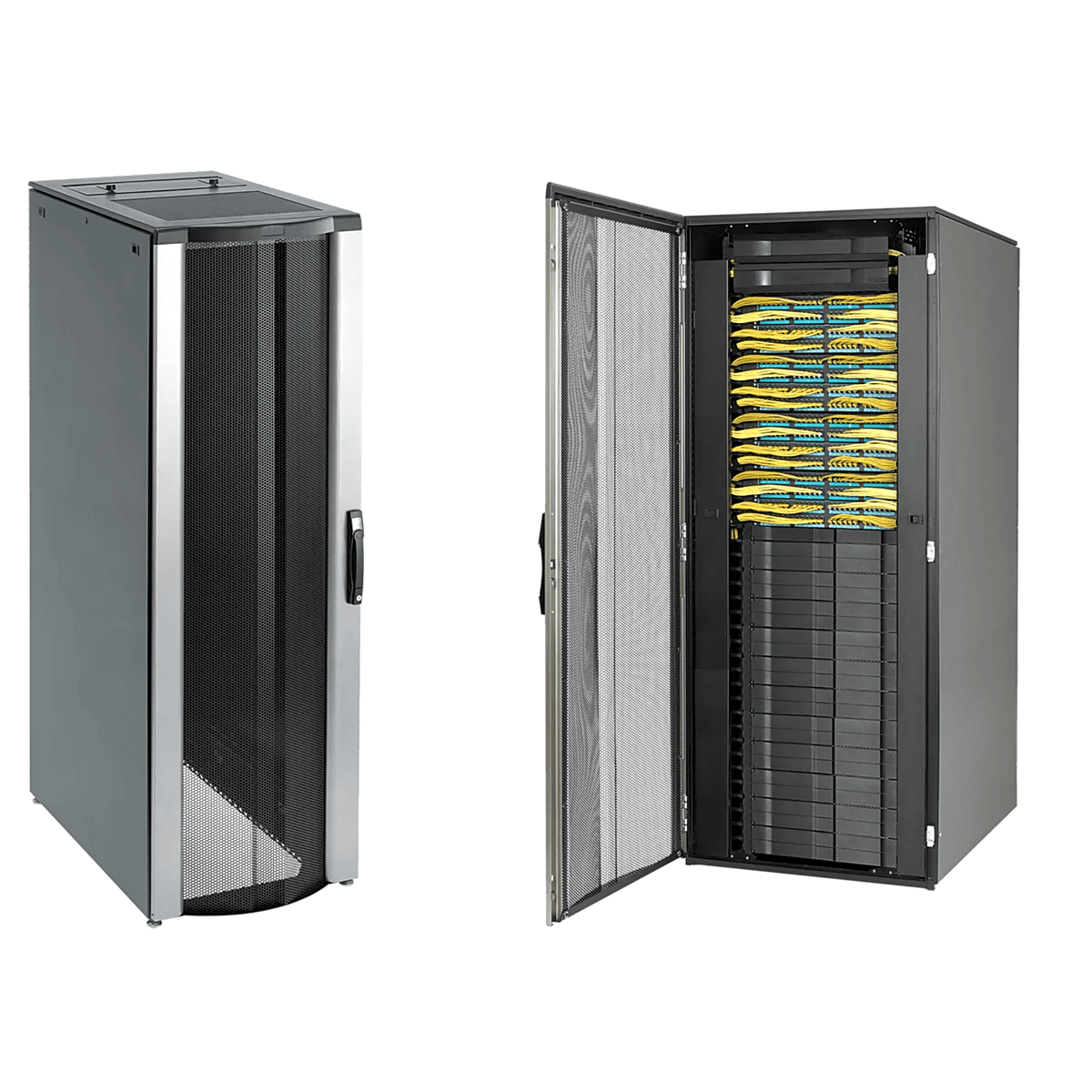 Gabinete Rack ProLine ConnecTek 42 UR / 2000 x 800 x 1100 mm Con Capacidad 1134 kg Acero, Color Negro Con Organizadores Laterales Frontal y Traseros Incluidos