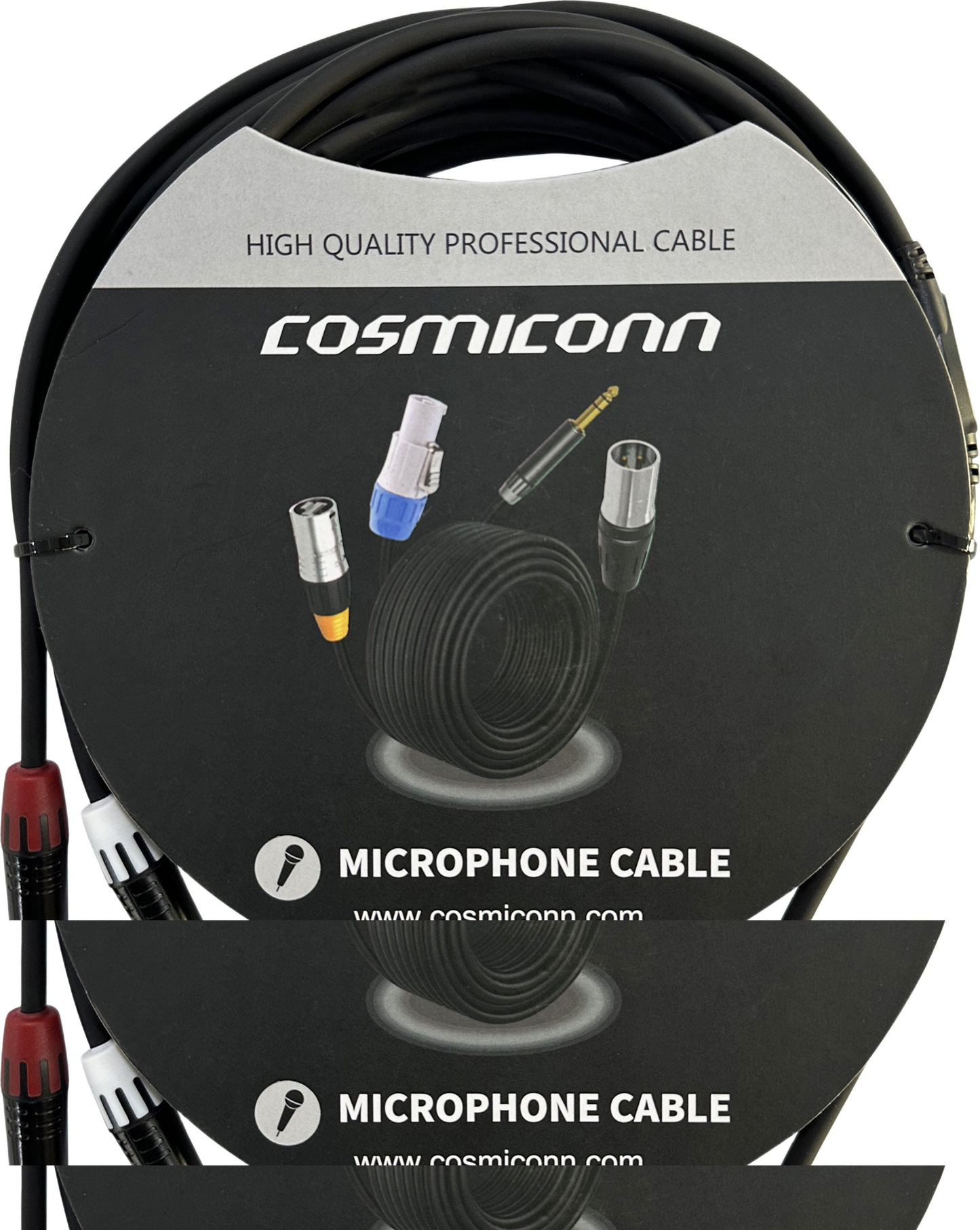 Cable 3.5mm a 2 RCA, conectores negros, con diferenciador de blanco y rojo en RCA MT380-RD - MT380-WH - MTP3C-BG, length 5m