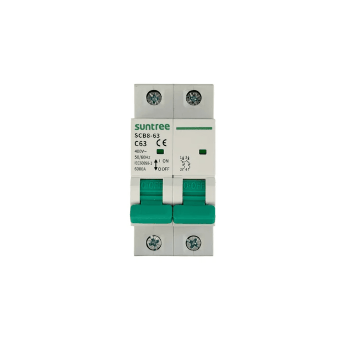 Protección Térmica/ Interruptor 2P, 40 A, Corriente Alterna 400Vca para Aplicación Fotovoltaica Montaje Riel DIN