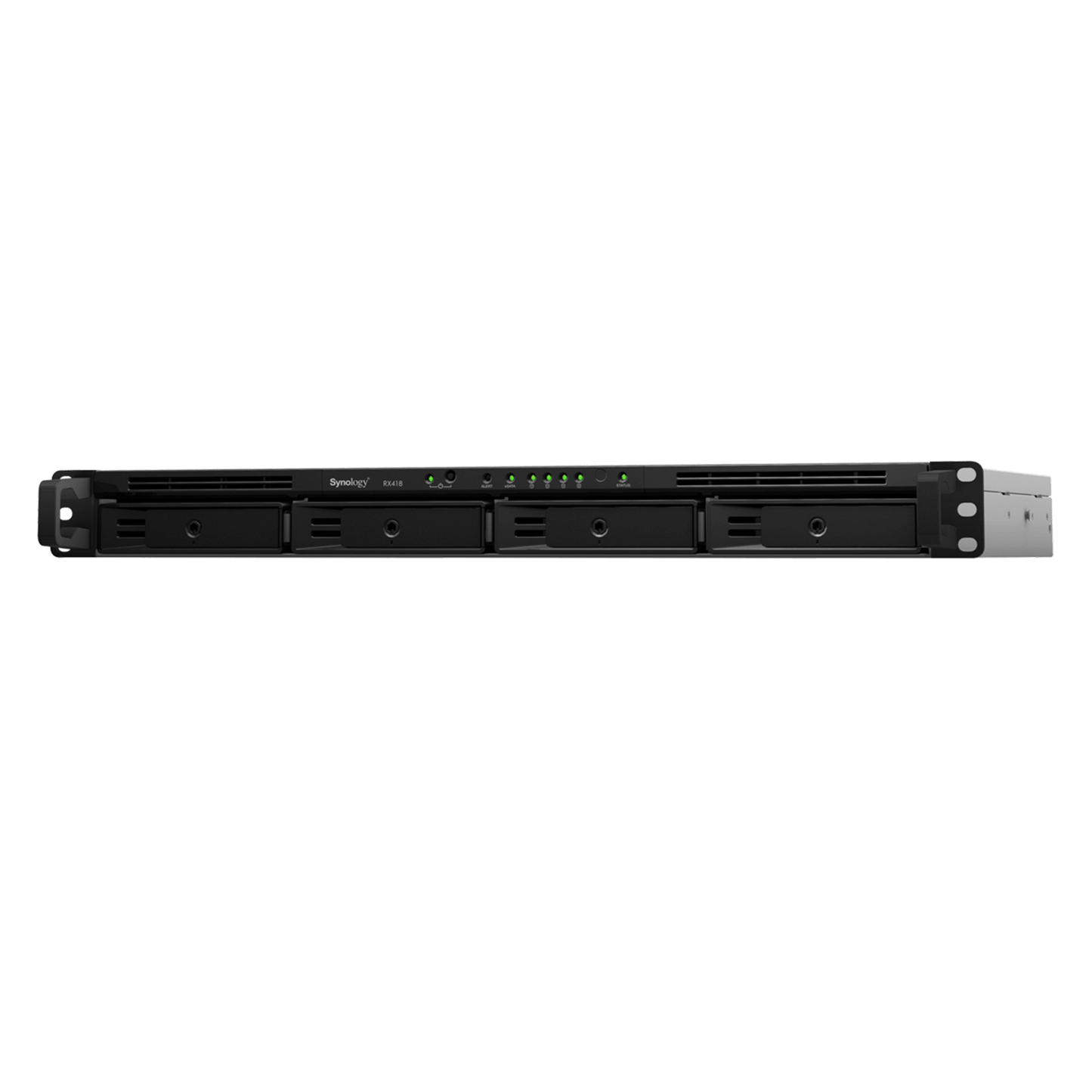 Unidad de Expansión Synology RX418 | 4 Bahías SATA HDD/SSD 3.5" y 2.5" | eSATA | Profundidad 30 cm | Compatible con RackStation 1U | Administración DSM.