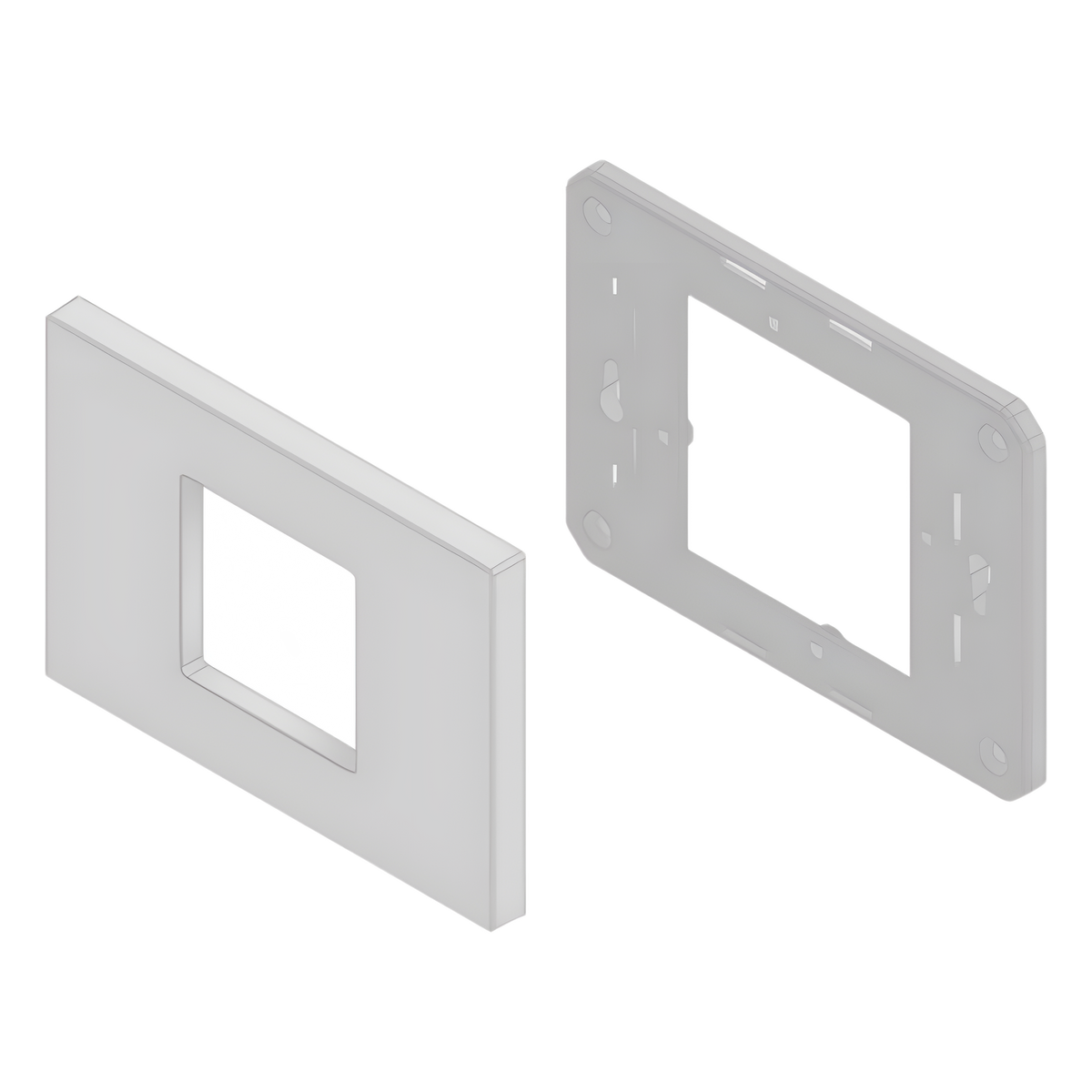 Embellecedor para Caja Americana / ABS Antimicrobiano / Blanco con Efecto de Contraste / Colocación Fácil y Rápida