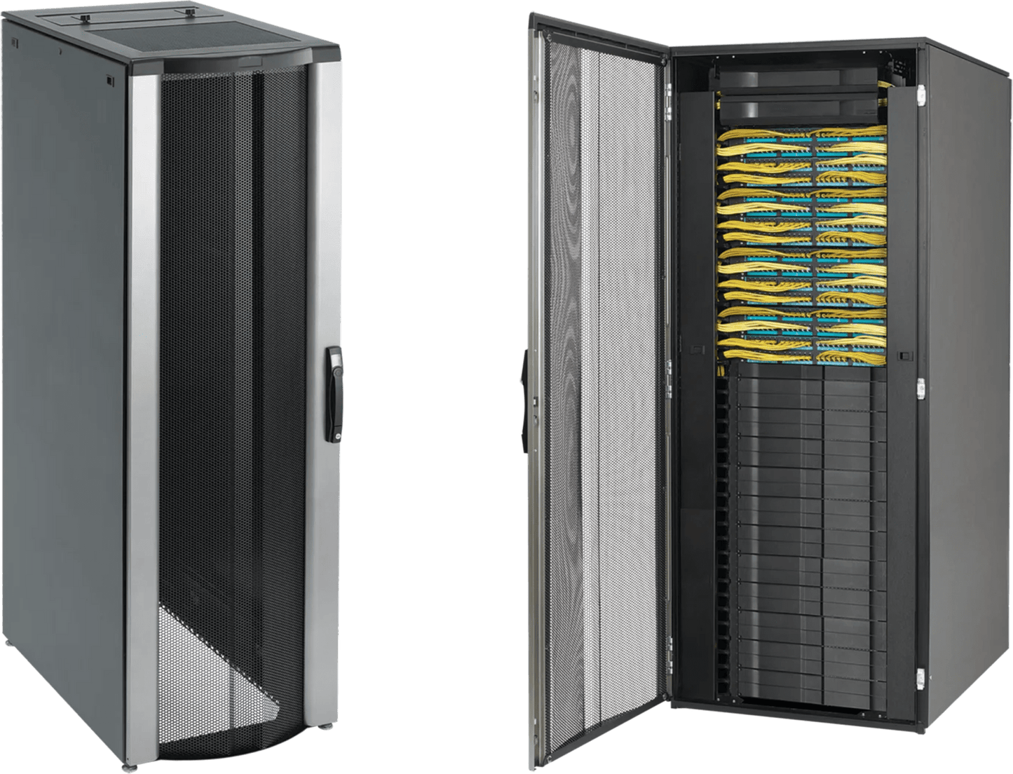 Gabinete Rack ProLine ConnecTek 42 UR 2000 x 800 x 1200 mm con Capacidad 1134 kg Acero, Color Negro Con Organizadores Laterales Frontal y Traseros Incluidos