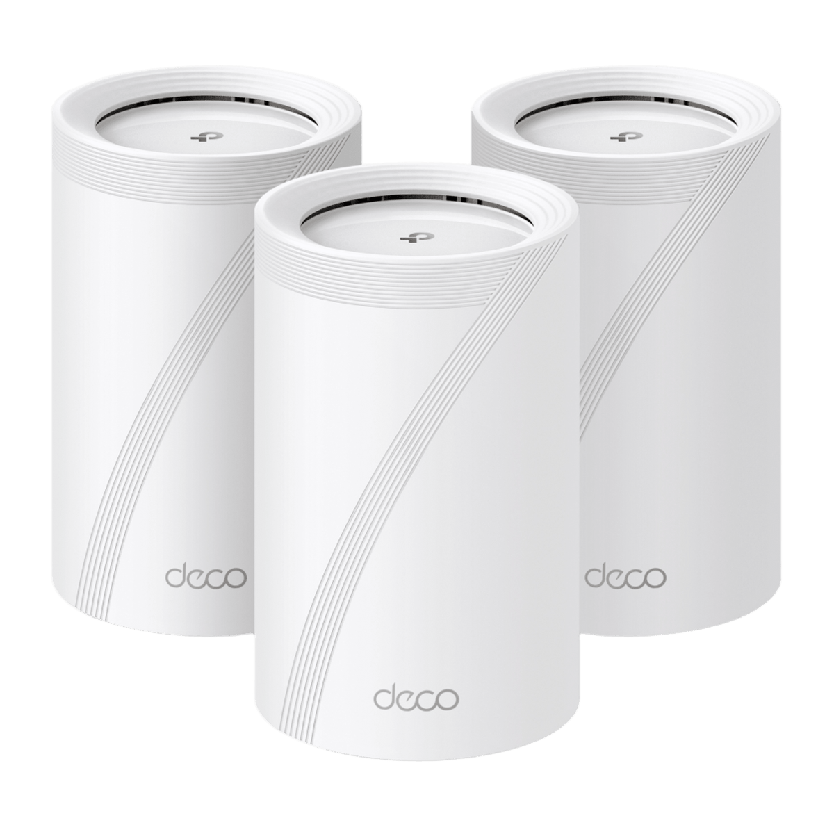KIT 3 Routers Inalámbrico MESH Interior para Hogar / Triple Banda Wi-Fi 7 BE9300 Mbps / 2 Puerto 2.5 Gigabit WAN/LAN / 4 Antenas Internas / Operación Multi-Link MLO / Administración Mediante la App Deco (iOS, Android) / HomeShield