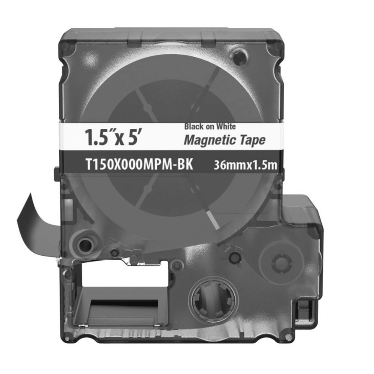 Casete de Etiquetas Magn�ticas de Cinta Continua, Color Blanco Sobre Negro, Uso Interior, 36 mm (1.42 pulgadas) de Ancho x 1.5 Metros (4.92 pies) de Largo