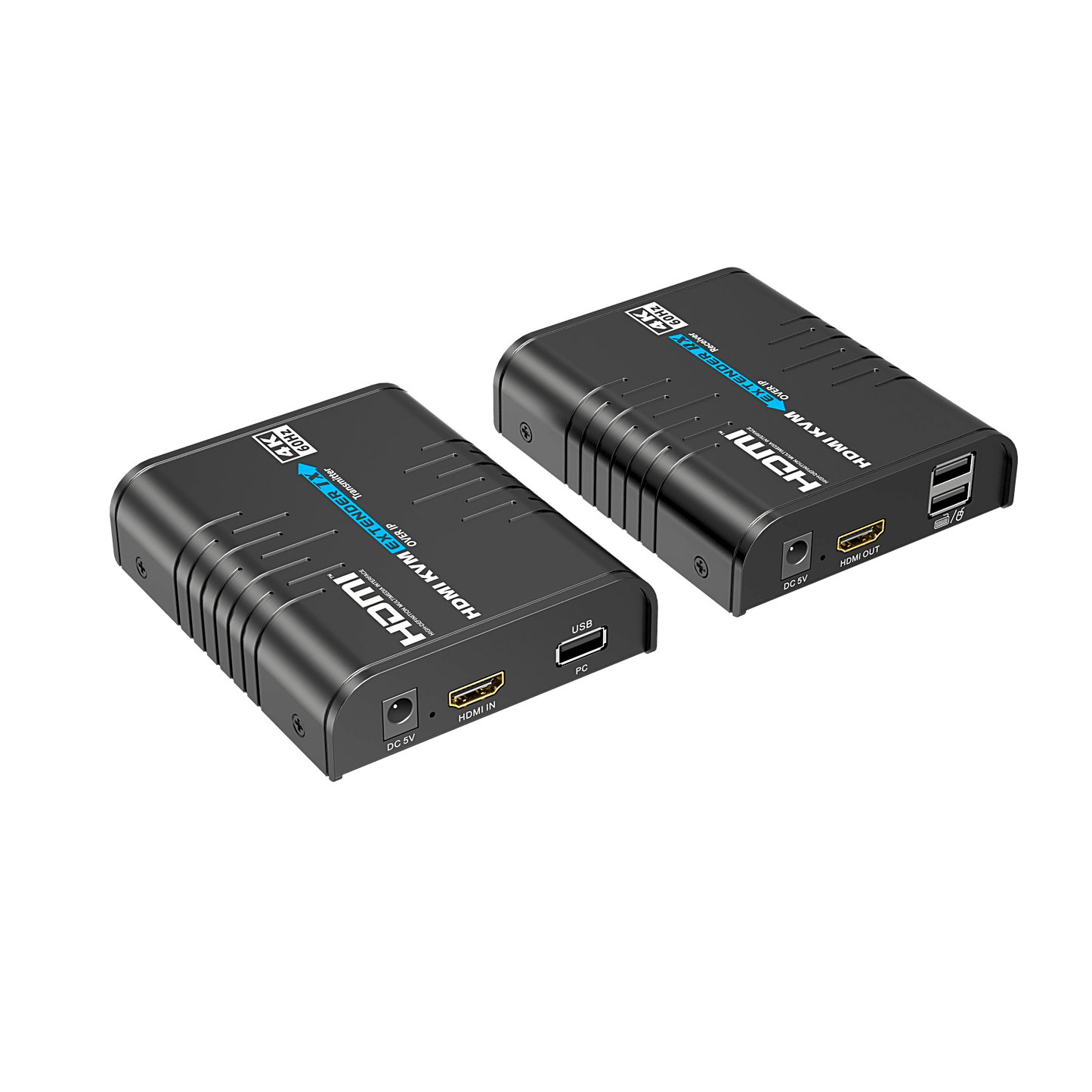 Extensor KVM HDMI 4K a 60 Hz | Transmisión hasta 120 mts con CAT6 | Resolución 4096x2160@60Hz | Ancho de Banda 18Gbps | HDCP1.4 y HDCP2.2 | Latencia 120~170ms | Conexión 1:1, 1:N, N:1, N:N
