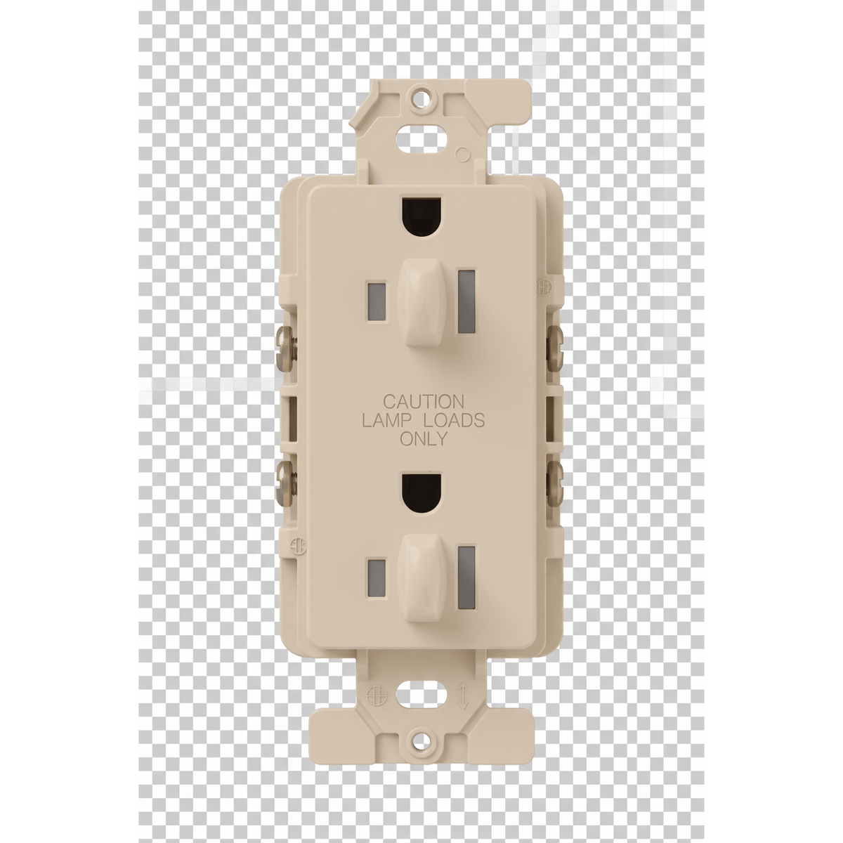 Tomacorriente dúplex de 15 A y 125 V estilo decorador, línea Satin Colors en acabado Toupe, complemento para controles y placas Lutron; placa se vende por separado