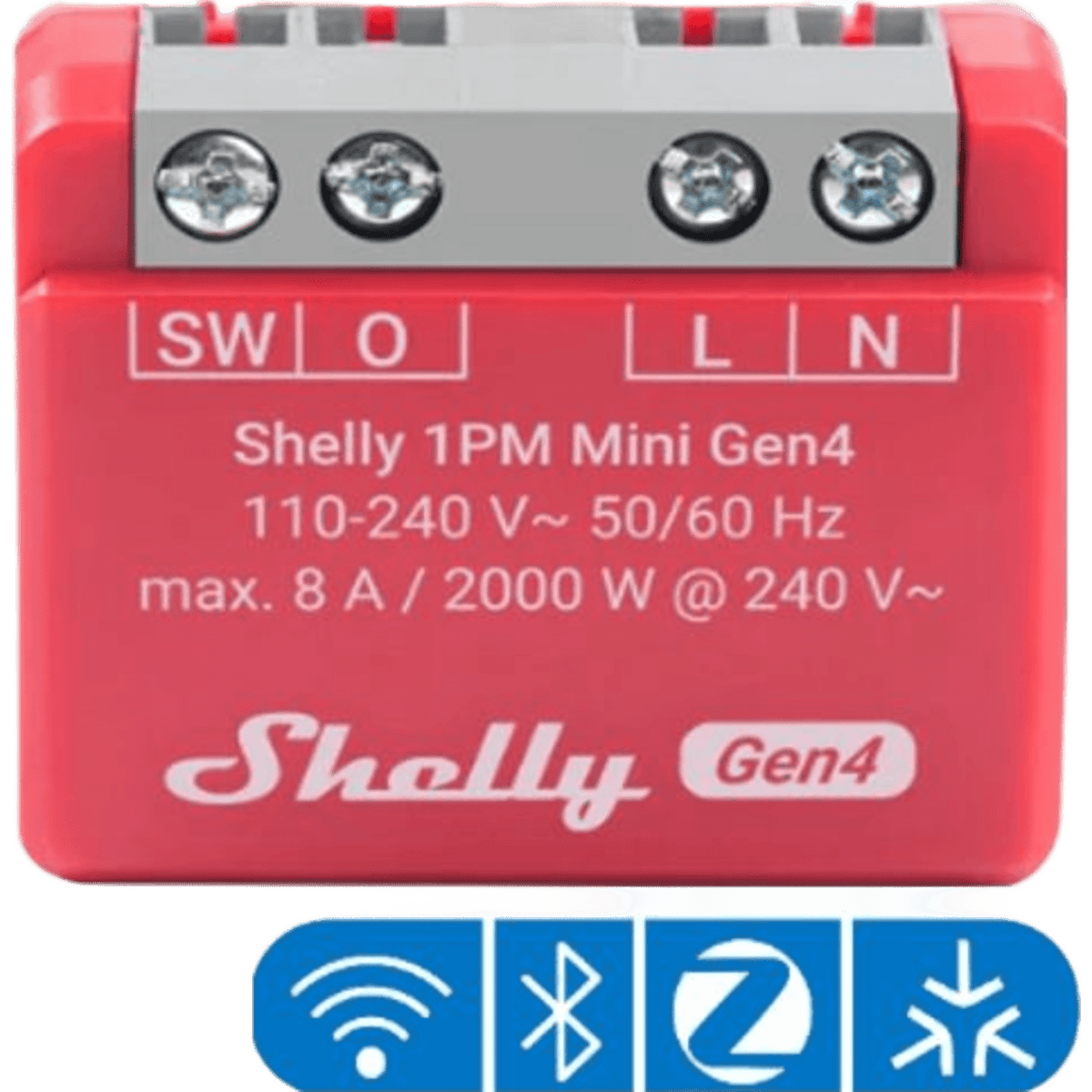 Mini Interruptor inteligente Wi-Fi 2.4 / medición de consumo, /1 canal 8A 110-240 / compatible con asistentes de voz