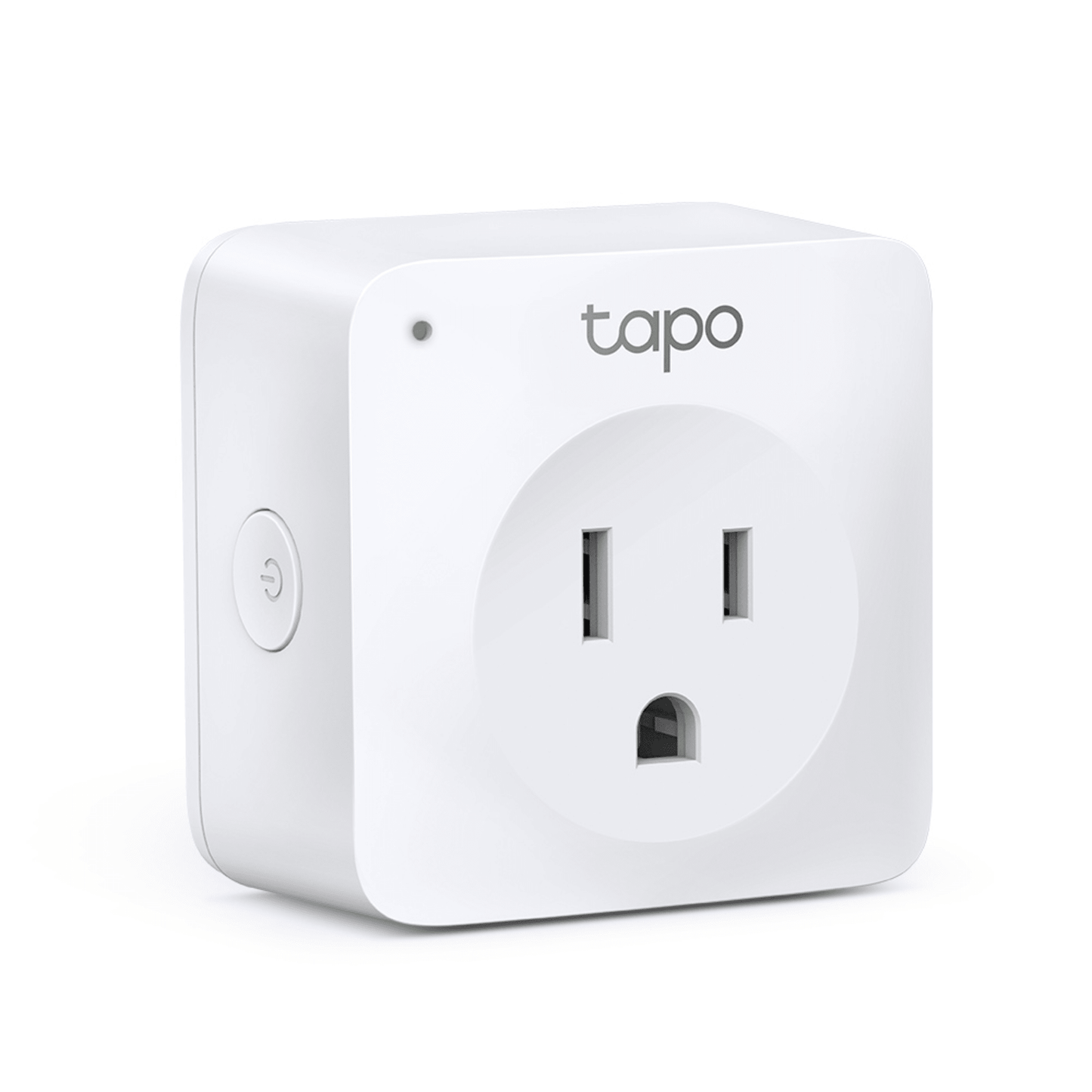 Mini tomacorriente inteligente Wi-Fi, 100 - 120V~, 50/60Hz, 15.0A, compatible con Amazon Alexa y Google Assistant, color blanco.