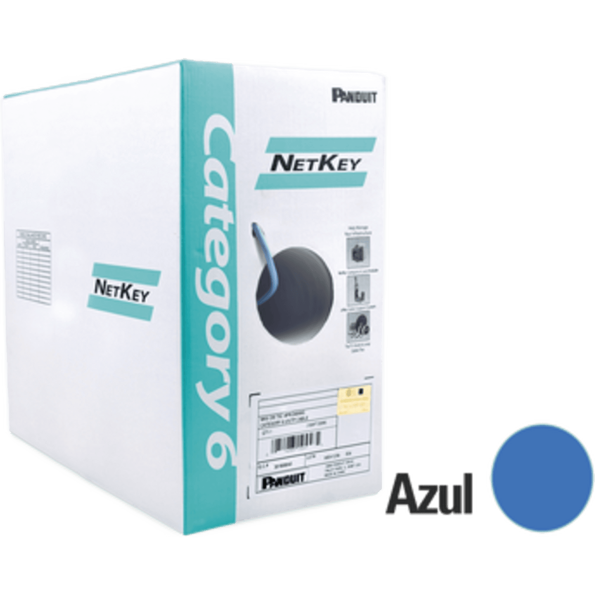 Bobina de Cable UTP 305 Metros (1000 Pies) de Cobre, NetKey, Reelex, Azul, Categor�a 6 (24 AWG), 1000Mbps, PVC (CM), de 4 Pares