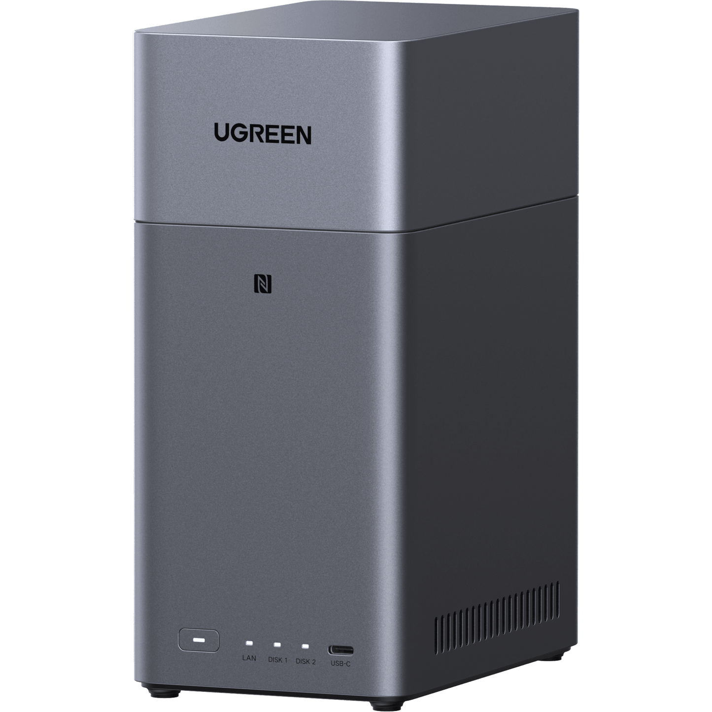 NAS UGREEN NASync DH2300 / Procesador RK3576 / 4GB / 32GB eMMC / 2 Bahías SATA / JBOD-Basic-RAID 0-RAID 1 / Puerto HDMI 4K / 1 GbE / USB 3.2 Gen 1 Type-C / Detección NFC