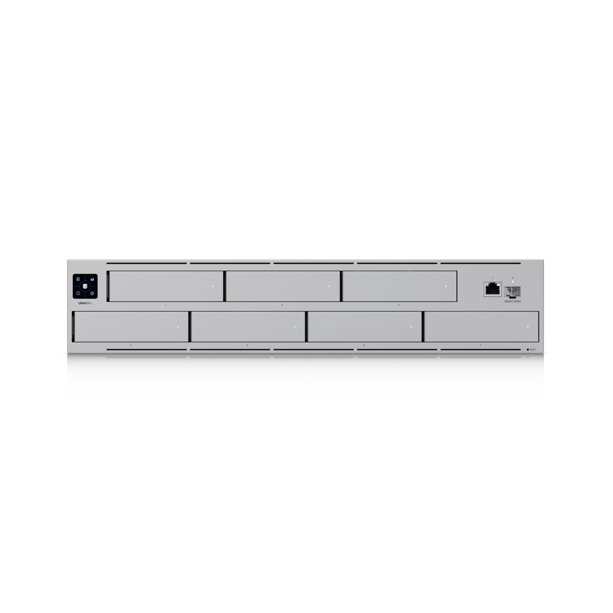 UNAS Pro Servidor de Almacenamiento en Red de 2U Rack con (7) Bahías para HDD/SSD de 2.5/3.5" con 1 Puerto 10GbE y 1 Puerto SFP+ 10G