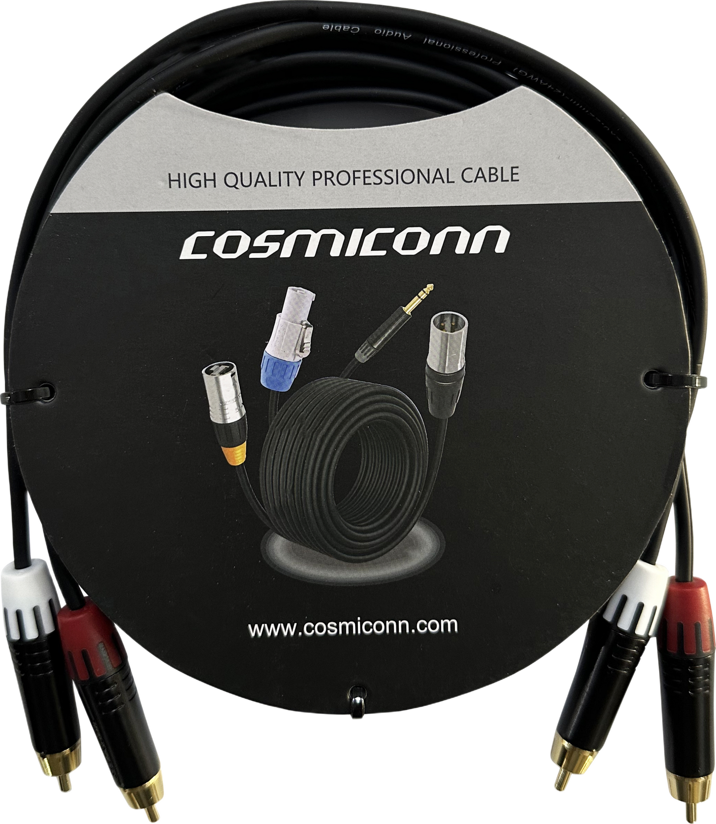 Cable 2 RCA x 2 RCA, conectores negros, con diferenciador de blanco y rojo (2x MT380-RD - 2x MT380-WH), length 3m