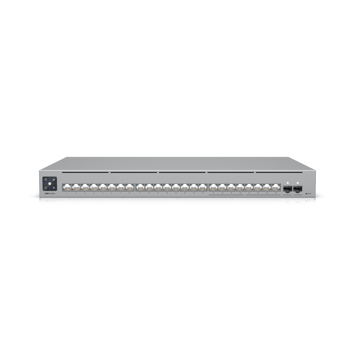 UniFi Switch Pro Max 24 – Switch Capa 3 con 24 Puertos (8 × 2.5 GbE y 16 × 1 GbE), 2 Puertos SFP+ 10G y Pantalla Informativa Integrada
