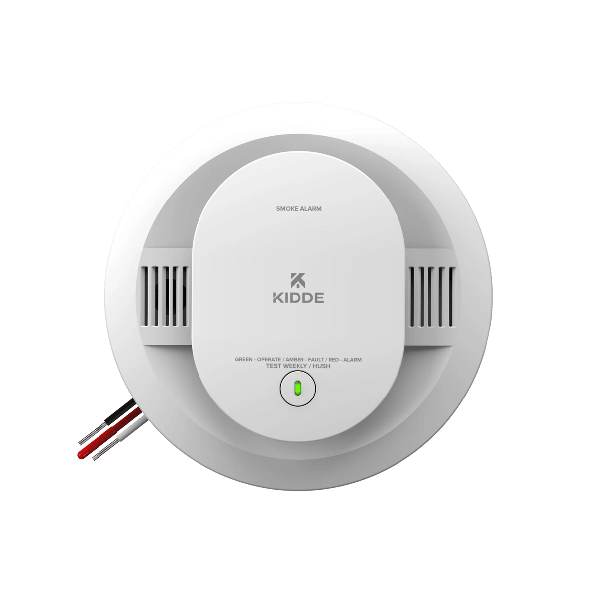 Detector de humo fotoeléctrico alámbrico 120 V CA con respaldo de baterías AA, interconexión hasta 24 dispositivos, paquete de 6