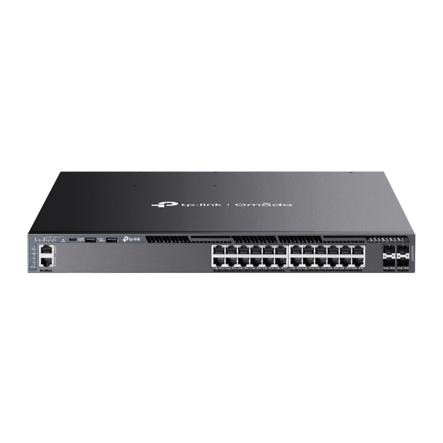 Switch Omada L3 SDN Administrable / 24 puertos PoE af/at Gigabit y 4 puertos SFP+ / Presupuesto PoE 720W / Funciones RIP, VRRP, Servidor DHCP / Administración centralizada OMADA / Fuente Redundante