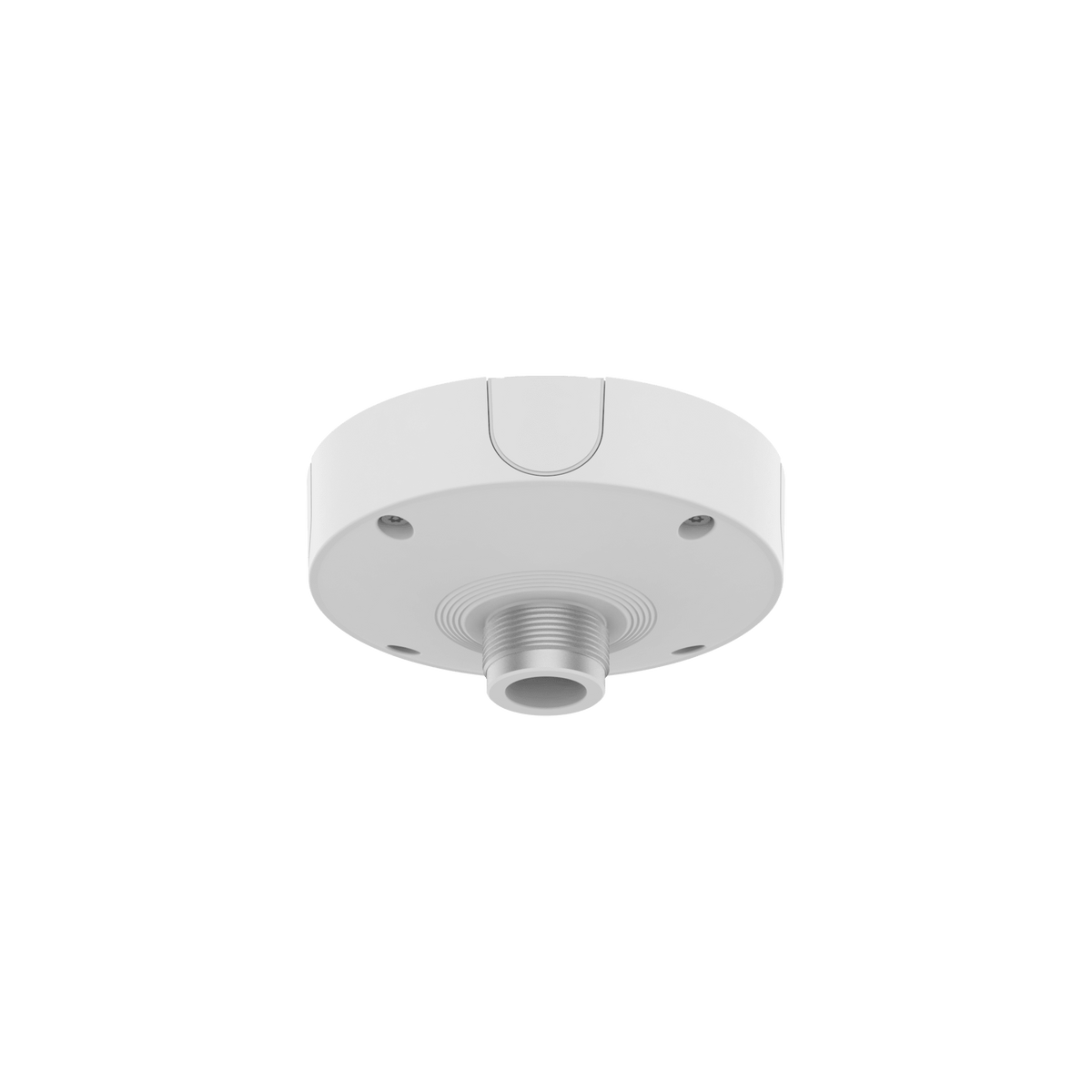 Base de Montaje para Techo SBP-180CMB / Aluminio / Color Blanco RAL9003 / Diámetro 180 mm / Peso 970 g / Tornillo TR30 / Orificio Conduit 19.1 mm / Compatible con Múltiples Modelos Hanwha