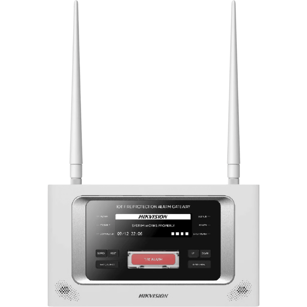 (HikFire) Panel Inal�mbrico de Detecci�n de Incendio (Gateway LoRa) / Pantalla LCD T�ctil / Comunicaci�n hasta 2 km / Gesti�n de 128 Dispositivos / Encriptaci�n AES128 / Integraci�n a HikCentral Professional