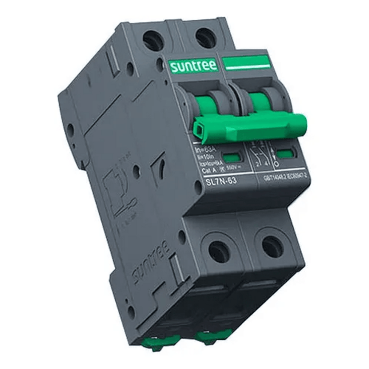 Protección Térmica/ Interruptor 2P, 16 A, Corriente Directa 800 Vcc para Aplicación Fotovoltaica Montaje Riel DIN