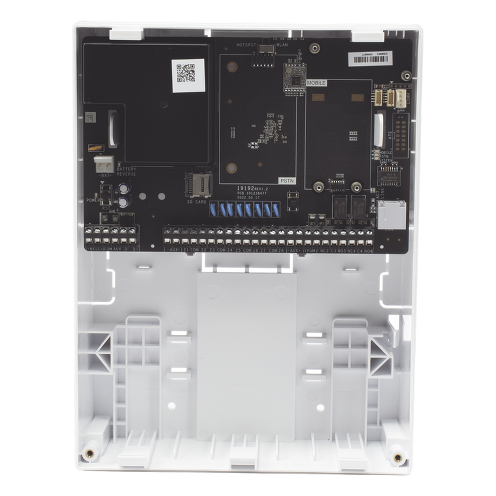 Panel de Alarma AX HYBRID PRO / Wi-Fi / 8 Zonas Cableadas Directas al Panel / 56 Zonas Expandibles: Inalámbricas o Cableadas por Medio de Módulos / Soporta Integración de Batería de Respaldo / 32 Particiones (Áreas)