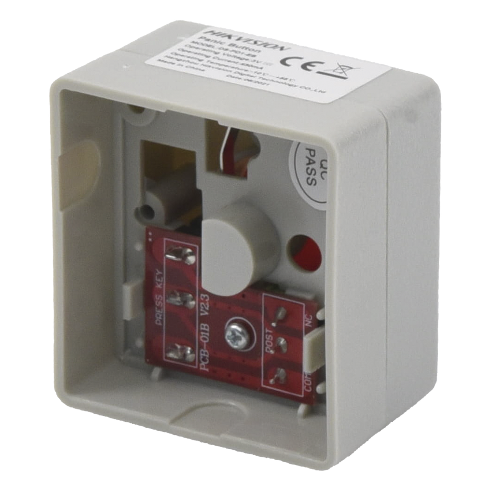 Botón de Pánico Cableado / Compatible con Cualquier Panel de Alarma / LLave de Seguridad / NA/NC / Material Retardante al Fuego (ABS)
