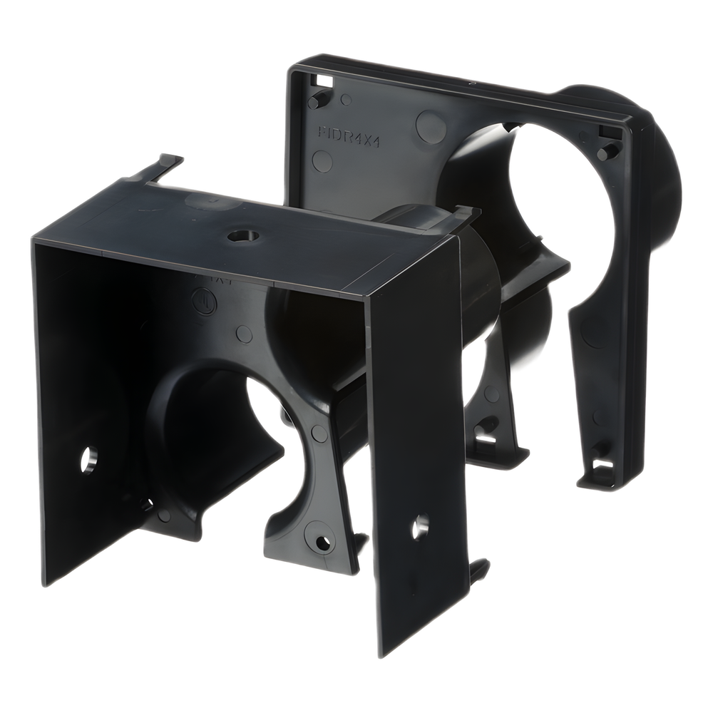 Tapa con 2 Salida a Tubo Corrugado de 1.5in (38mm), Para uso con Canaletas 4X4 FiberRunner™, Color Negro
