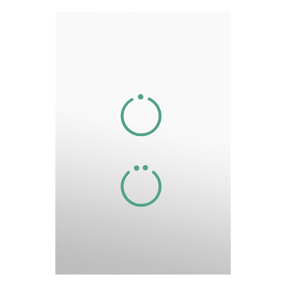 (ZWAVE) Interruptor On/Off panel táctil touch inalámbrico Zwave Plus 2 botones. Compatible con Hubitat HC8, Álula M2M, otro