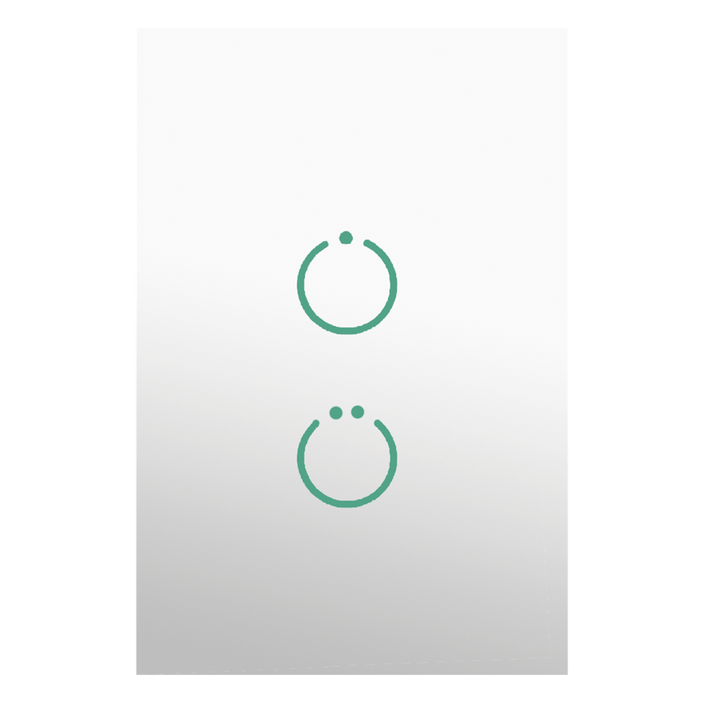 (ZWAVE) Interruptor On/Off panel táctil touch inalámbrico Zwave Plus 2 botones. No requiere cable neutro, Compatible con Hubitat HC8, Álula M2M, otros